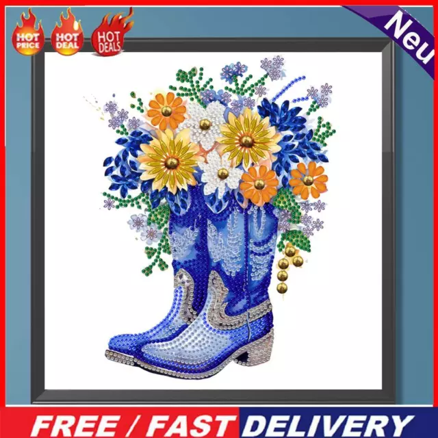 5D DIY Partial Special Shaped Drill Diamond Painting Vintage Boots Home Decor
