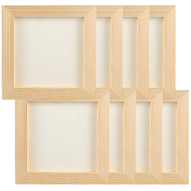 8 Pcs Clay Picture Frame Photo Wood Child Hanging Frames Wooden 3