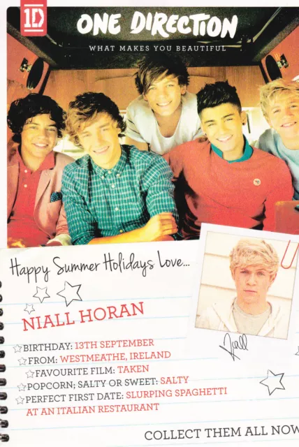 One Direction Postcard What Makes You Beautiful / Niall Horan & Harry Styles
