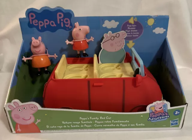 PEPPA PIG BIG RED CAR with SOUNDS Family Characters FIGURES Toys