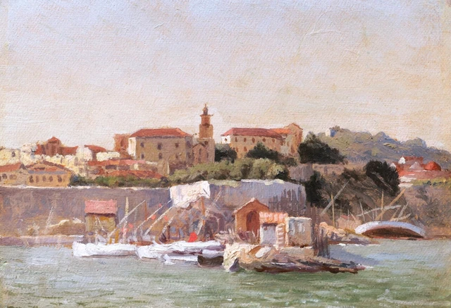 Tableau Orientaliste Huile Sur Panneau Algérie - École Française 1901, 19x27cm - Excellent état