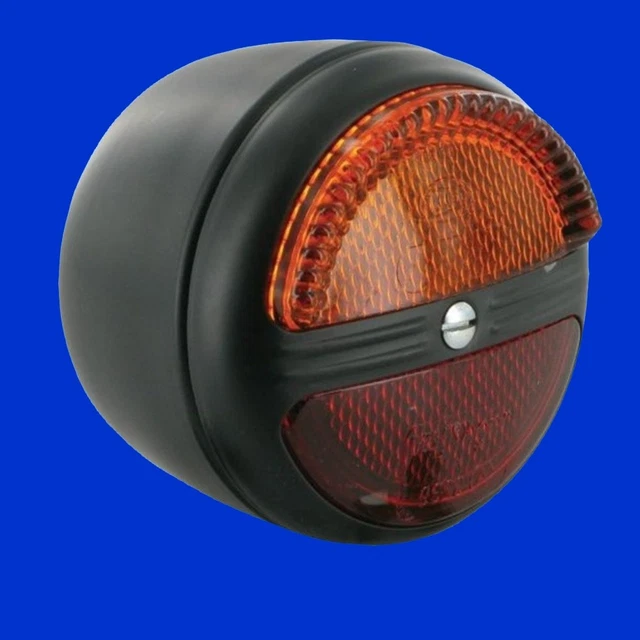 HELLA RÜCKLICHT ZWEIKAMMERLEUCHTE rund aus Metall Blinker + Rückleuchte ...