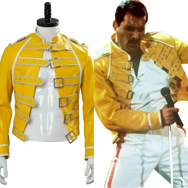 Queen Lead Singer Freddie Mercury Wembley On Stage Jacket Cosplay Costume Coat