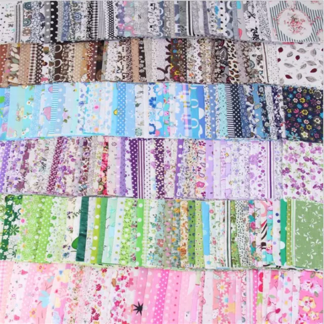 50Pcs Verschiedene Fat Quarters Bundle Quilt Quilten Baumwolle Stoff Nähen DIY