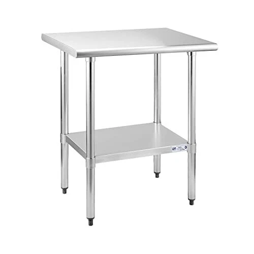 Stainless Steel Table for Prep & Work 24 x 30 Inches, NSF Heavy Duty Table