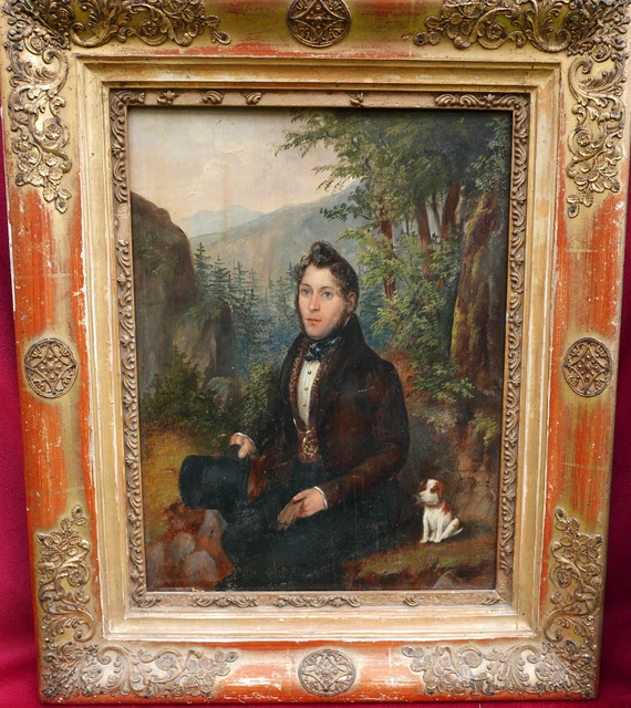 Portrait D'Homme Au Chapeau - Huile Sur Toile Début XXe