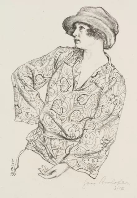 H. STROHOFER (*1885), Moz Perry. Portrait,  1923, Lith. Neue Sachlichkeit Porträ