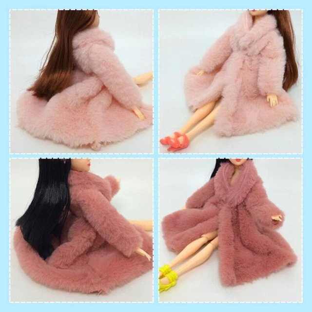 Princess Doll Fur Coat Dress + Accessories - Stylish Clothes for Toys