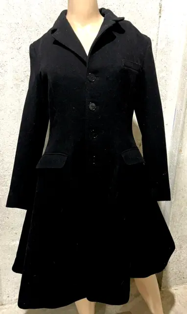 Ralph Lauren Collection Purple Label Runway Black A Line Wool Angora Coat US 4