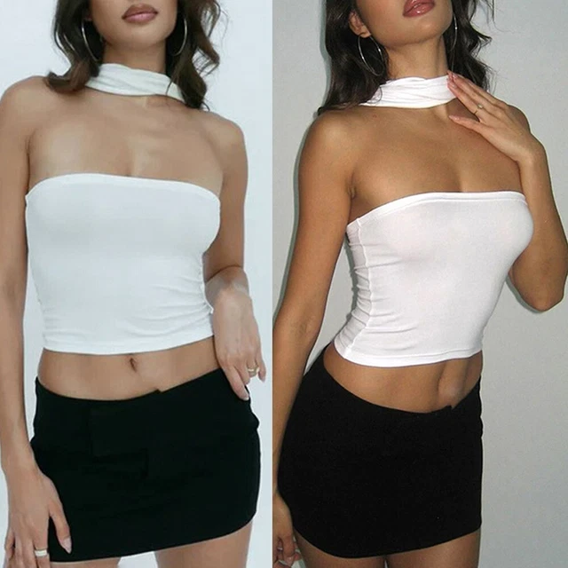 Tubo Top Donna Spalla Scoperta Sexy Lieve Elasticizzato senza Spalline Estivo