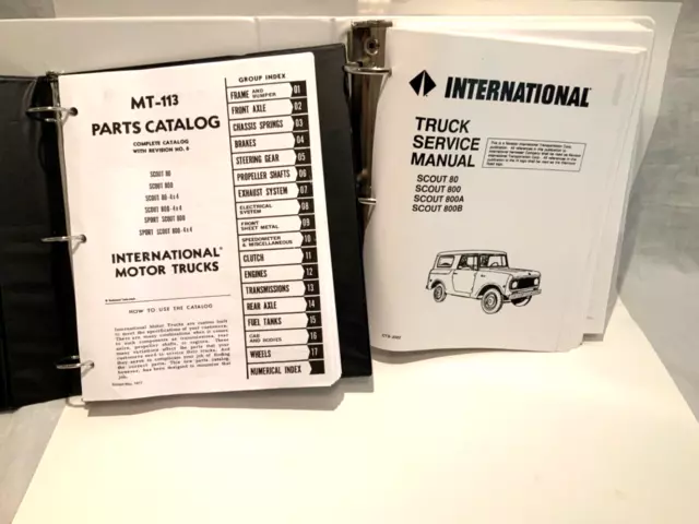 International Harvester IH Scout  '61-'71 Shop manual and '61-'68 Parts catalog