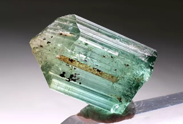 Beautiful Apple Green Color Gemmy Tourmaline Crystal. N