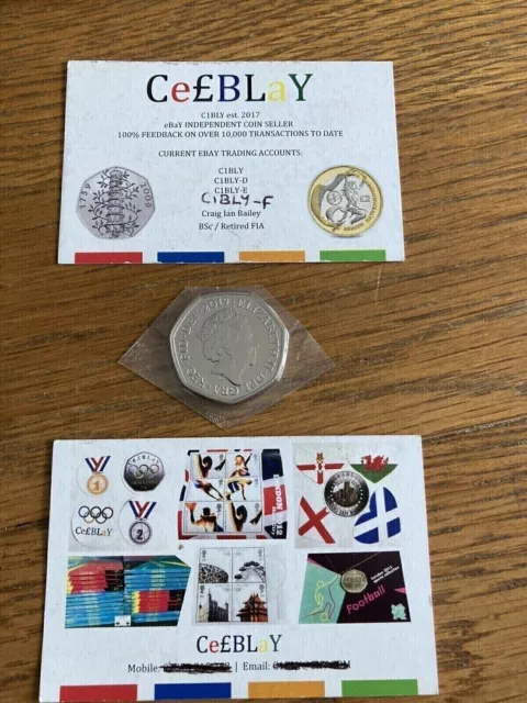 UNCIRCULATED 2019 50p ROYAL COAT OF ARMS SHIELD COIN FROM ROYAL MINT ANNUAL SET