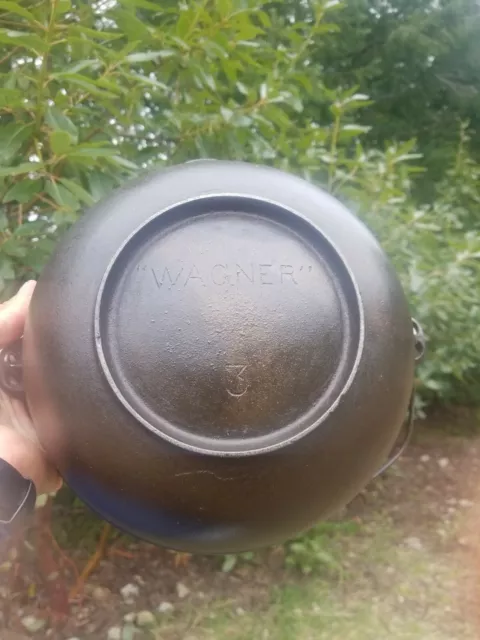 Mint Antique "Wagner" Scotch Bowl Cast Iron Cookware! Old USA  Pot or Cauldron!