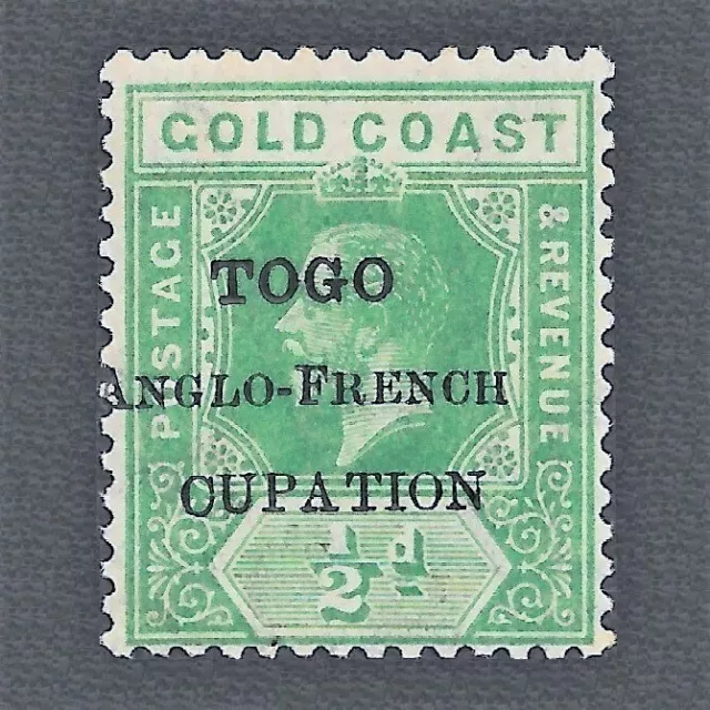 Togo 1915 Halfpenny Green CUPATION Error sgH34e MNH