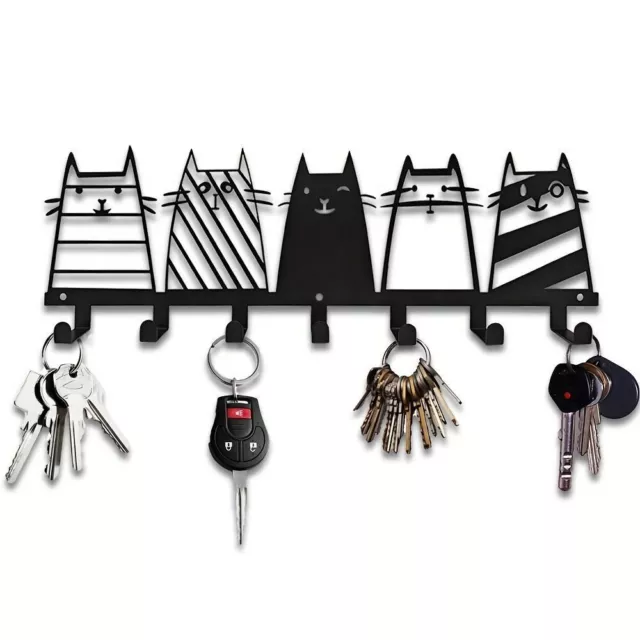 Cute Cat Decorative Hook Metal Key Hook Rack Coat Rack  Housewarming Gift