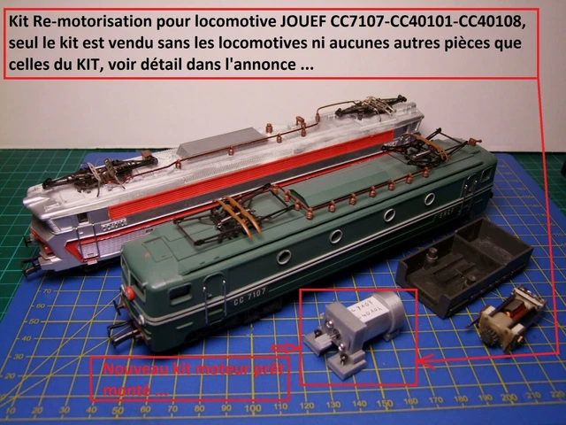 Kit Motorisation locomotive CC7107 ou CC40101 châssis 8 roues motrices JOUEF HO