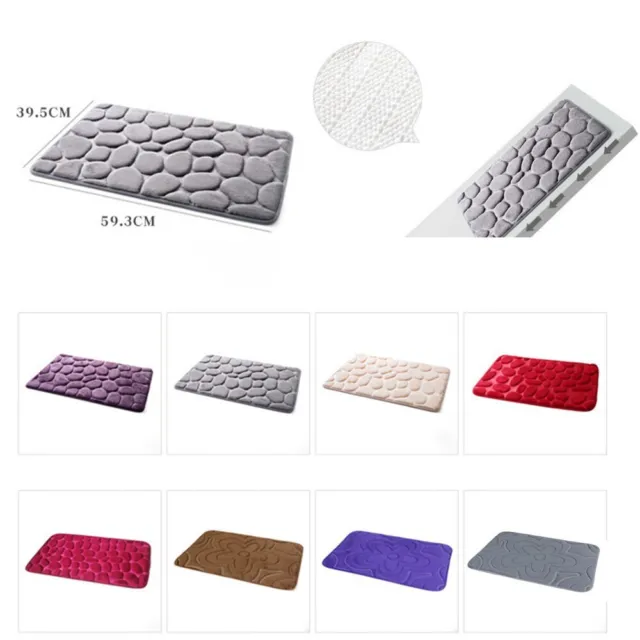Non-slip Absorbent Rugs Pebble Memory Foam Bath Mat Carpet Floor Mats 40*60cm