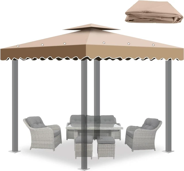 Telo Ricambio Gazebo 3x3 Mt Bianco - 180 Gr/mq, Resistente UV E Pioggia, Con Camino Antivento - Foto 9