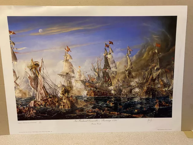 the armada naval battle art print Vice Admiral Drake royal navy  age of sail