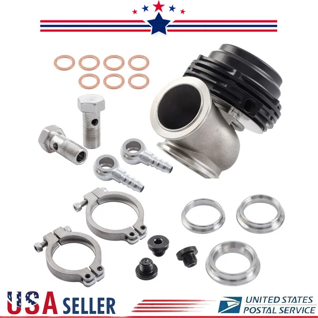 38Mm Turbo Exhaust Manifold Black External Vband Wastegate+Dump Pipe Valve/Ring