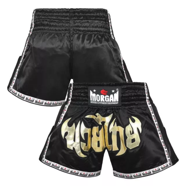 Lumpinee Ready Muay Thai Kick Boxing Black Shorts - Morgan Sports **FREE DELIVER