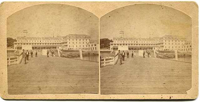 Rocky Point Warwick RI Rhode Island Hotel 1870s Stereoview Photo #2