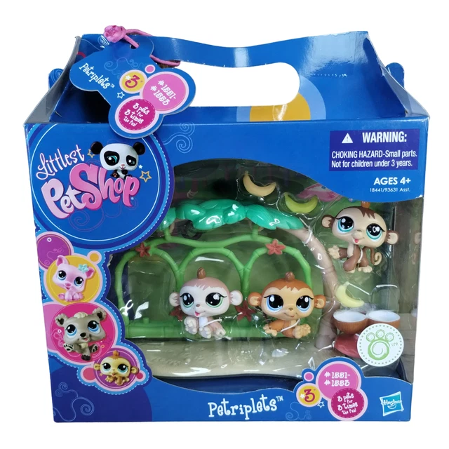 HASBRO LITTLEST PET Shop Petriplets Monkey Triplets 1551 1552 1553