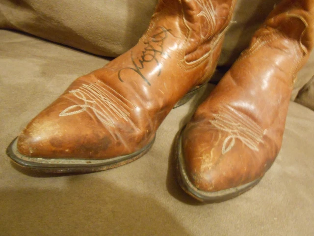 Vince Gill Autographed Code West Reba Cowgirl Boots Women 7-1/2" Greensboro 1997