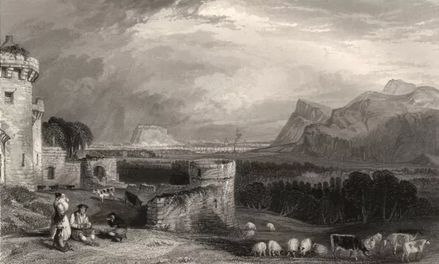 Edinburgh from Craigmillar Castle. Midlothian. Scotland. ALLOM c1840 old print