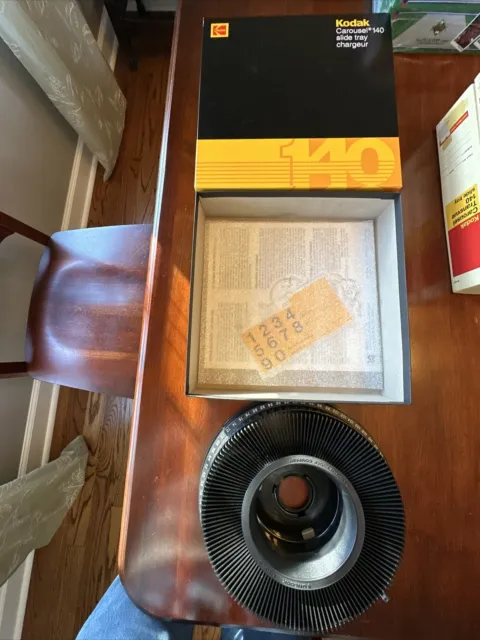 Bandeja deslizante Kodak carrusel sostiene 140 con caja, índice y tarjeta de instrucciones pluma
