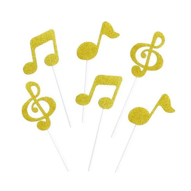 36 piezas notas musicales en forma de pastel topper papel pastel selecciones cupcake decoración fiesta