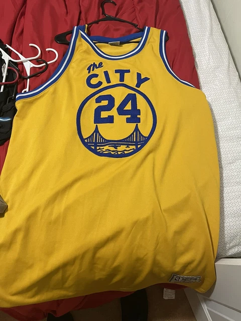 Golden State Warriors The City Rick Barry # 24 Hardwood Classic Jersey Sz 54 Golden State Warriors The City Rick Barry # 24 Hardwood Classic Jersey Sz 54