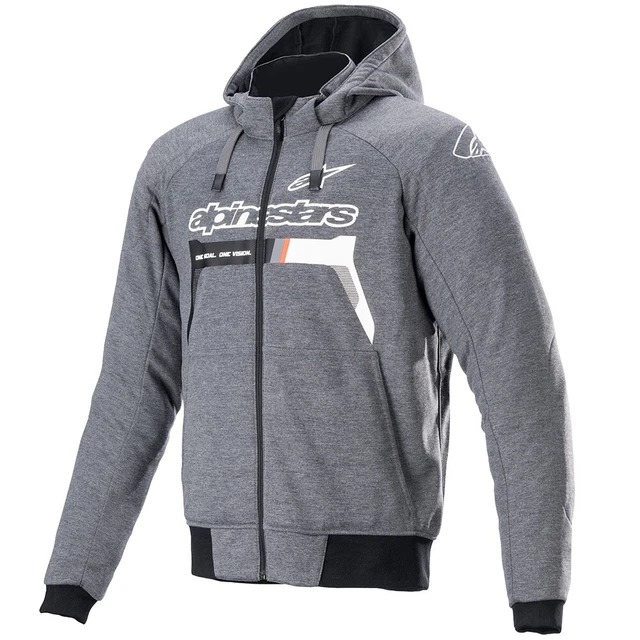 Felpa con cappuccio accensione cromata Alpinestars melange D/Grigio bianco
