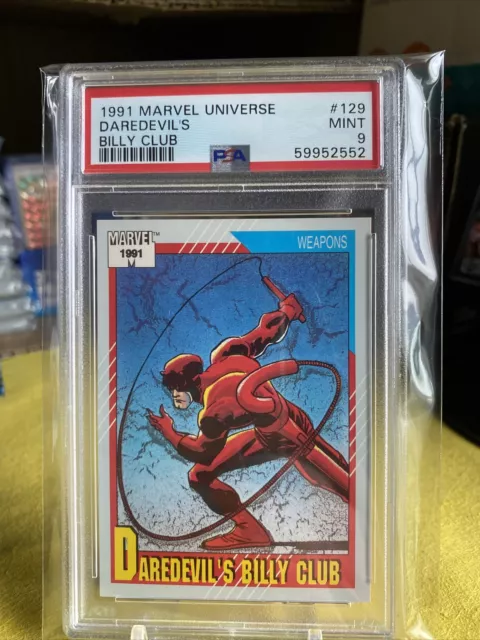 1991 Marvel Universe Daredevil’s Billy Club PSA 9 #129 Weapons