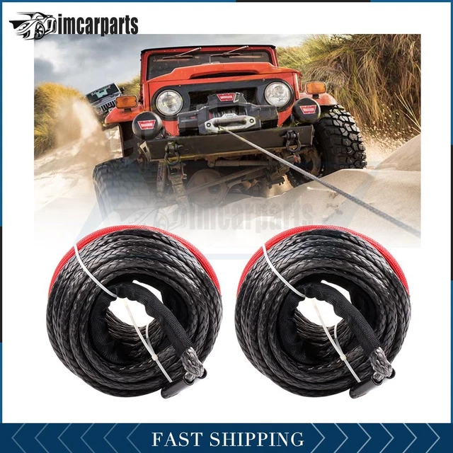 2X Winch Synthetic Rope 20500LBS Line Recovery Cable Off-road 3/8" x 95ft