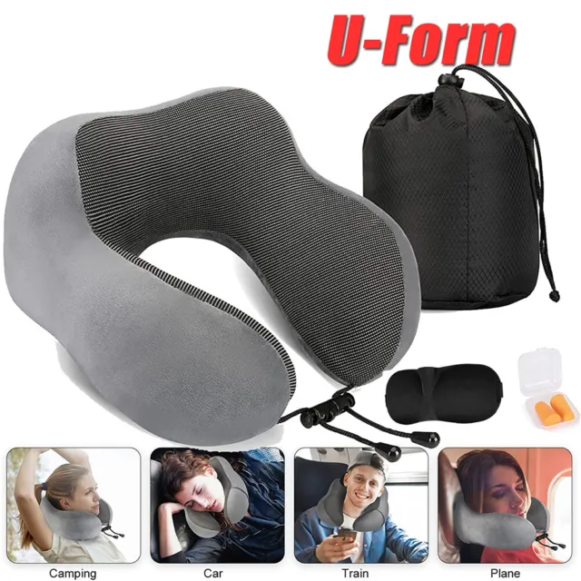 Memory Foam Travel Pillow Airplane Neck Pillow For Neck Head Chin Support Pillow