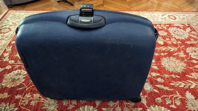 Valise Rigide Samsonite Vintage Bordeaux Avec Roulettes + Clés Et Code