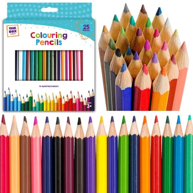 25 Premium Professional Colouring Pencils Set Colours Artist Therapy Kids Adults