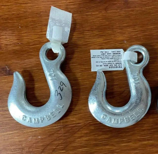 Chain Slip Hook 5/16" Campbell T9101524  Zinc Plate WLL 1769 Lb ~LOT of 2 2