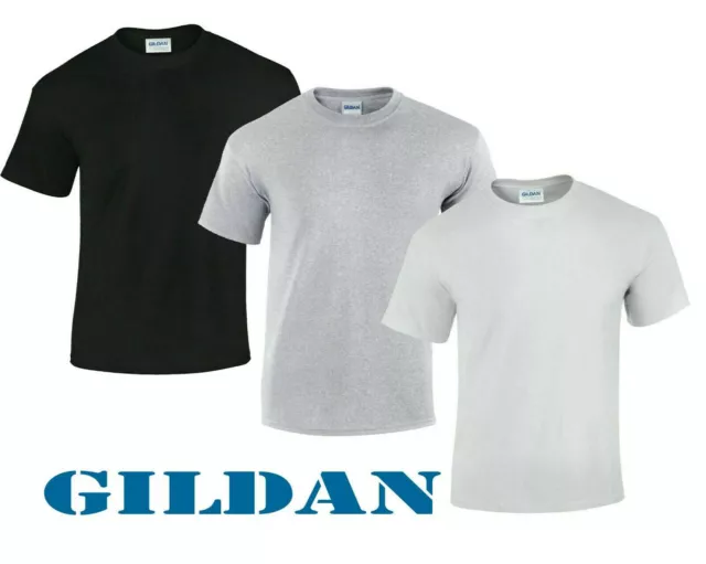 Mens Multi Pack Plain Blank Basic Gildan 100%  Cotton Casual T-shirt Top T Lot