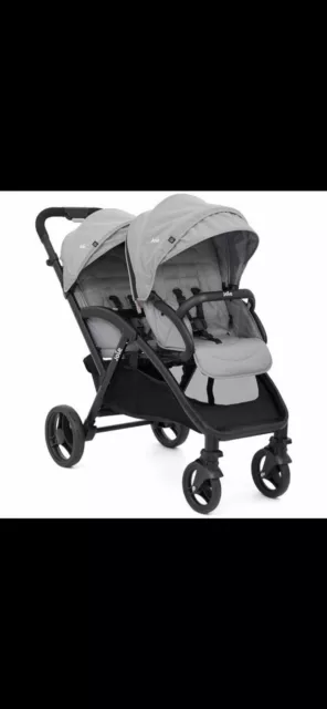 Joie Evalite Duo Double Tandem Baby Stroller Buggy -Grey With Raincover.