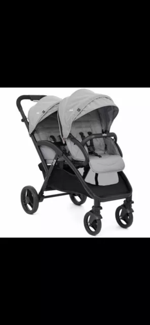 Joie Evalite Duo Double Tandem Baby Stroller Buggy -Grey flannel. Inc Raincover