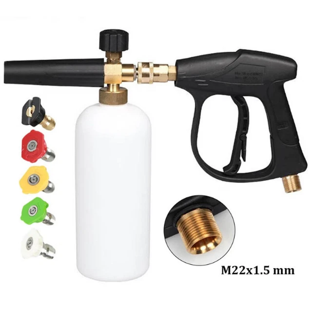 1/4" Snow Foam Pressure Washer Gun Car Wash Soap Lance Cannon Spray Jet Bottle