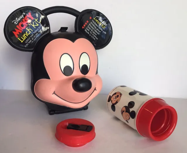 Disney Mickey Mouse Head Lunch Box Kit with Thermos By Aladdin Industries 2