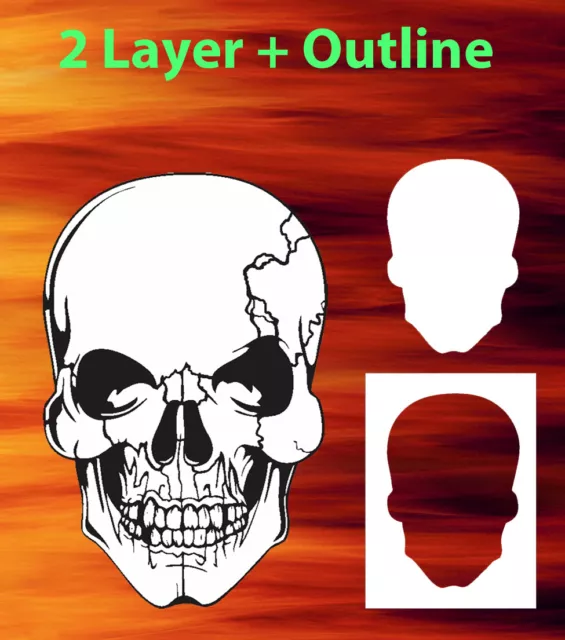 Mini Skull 14 Special Two Layer Airbrush Stencil Spray Vision Template air brush