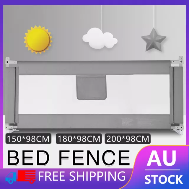 Adjustable Folding Kids Safety Bed Rail/Fence Cot Guard Protect Child Toddler AU