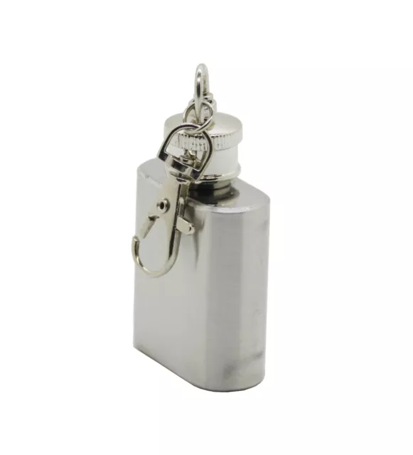 Portable 1oz Mini Stainless Steel Hip Flask Alcohol Flagon with Keychain 107