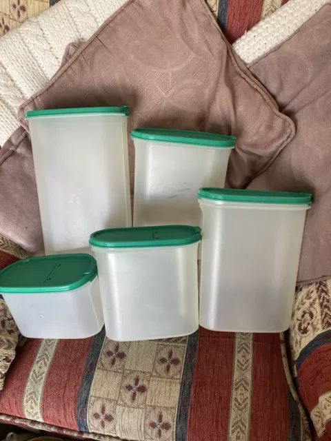 5 x Vintage Tupperware Storage Containers . Various Sizes (see Details)