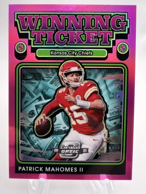 Patrick Mahomes 2021 Optic Contenders Winning Ticket PINK 42/75 SP Chiefs